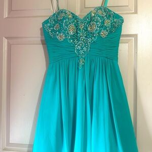 Chiffon mini dress.